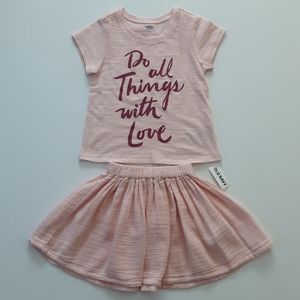 Old Navy skirt set 18-24 M 2T short sleeve tee